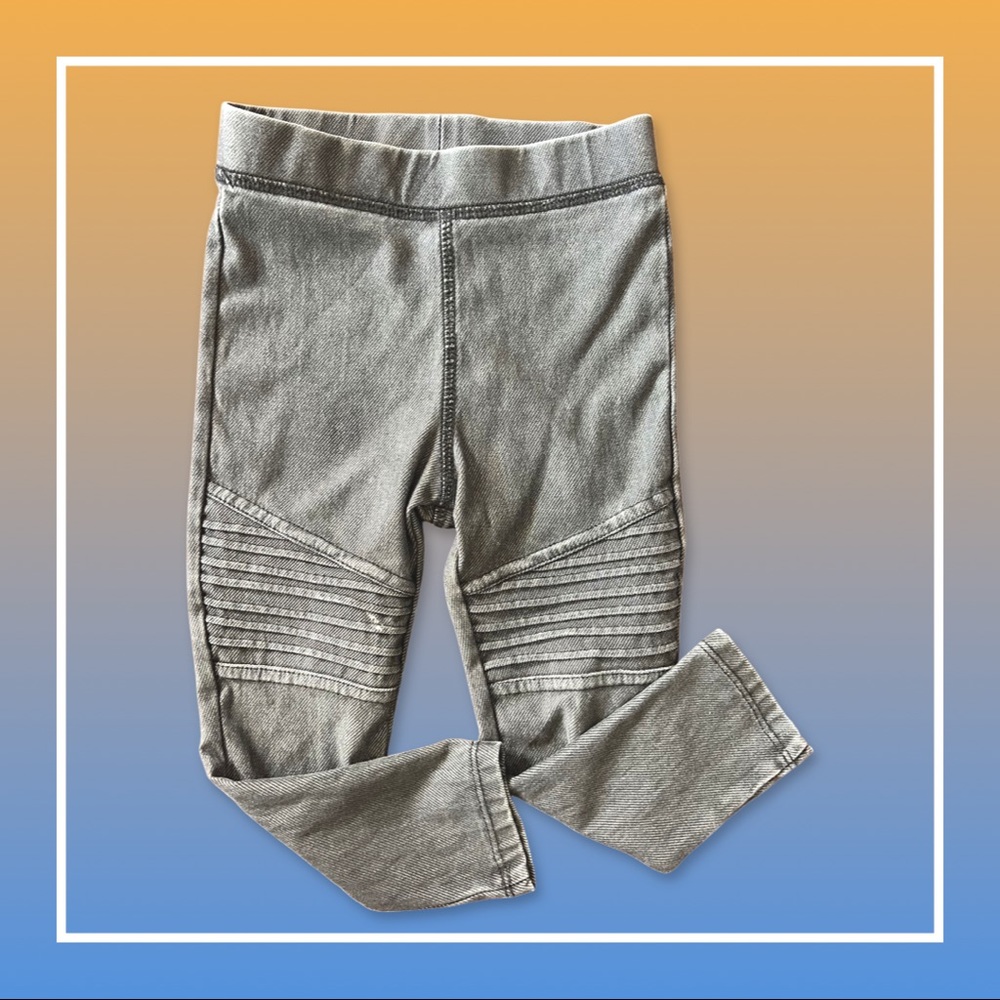 Dark Grey Toddler Moto Jeggings—2T